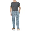 image:imageAmazon Essentials Mens Cotton Poplin StraightFit Pajama Pants with Pockets Elastic Waist DrawstringNavy White Palm Leaf