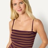 image:imageAmazon Essentials Womens SlimFit Ribbed Cardigan amp Cami Set with Removable StrapsBurgundy Brown Stripe