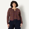 image:imageAmazon Essentials Womens SlimFit Ribbed Cardigan amp Cami Set with Removable StrapsBurgundy Brown Stripe
