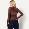 image:imageAmazon Essentials Womens SlimFit Ribbed Cardigan amp Cami Set with Removable StrapsBurgundy Brown Stripe