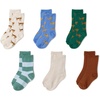 image:imageAmazon Essentials boys Patterned Crew Socks Pack of 6BlueGreenOatmeal Tiger